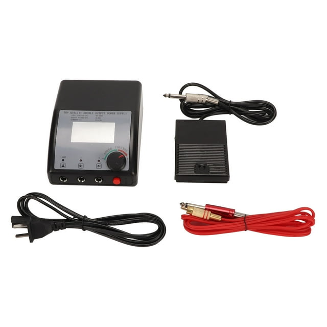 4 Uds tatuaje kit con fuente de alimentación profesional completo delineador de aleación de silicona tatuaje Clip cable Pedal conjunto 80-250V enchufe de EE. UU.