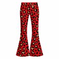 thumbnail image 4 of Kids Girls School Uniform Flare Pants Dress Bottoms Leopard Lightweight Kids Pants Girls Trousers 9-10T, 4 of 6