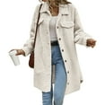 thumbnail image 3 of Women's Teddy Fleece Coat-Plush Oversized Long Cardigan, Cozy Winter Fuzzy Outwear for Casual Style Milky White XL, 3 of 9