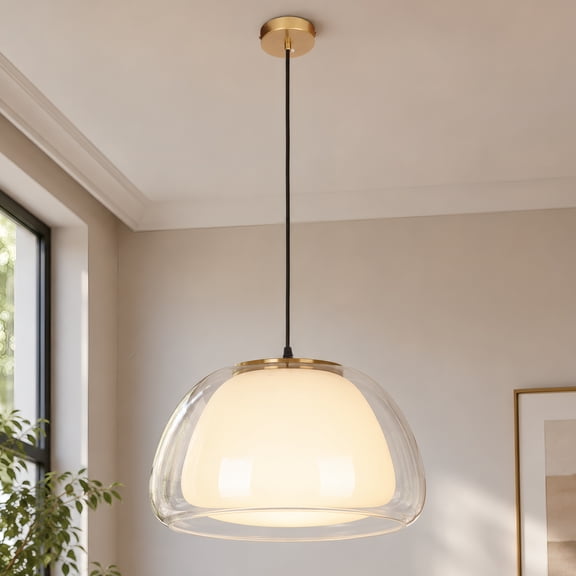 AFANQI 16" Modern Creative Jelly Glass Pendant Light Perfect for Living Room Dining Room Kitchen Island Bedroom Foyer