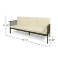thumbnail image 2 of Brendon Outdoor Acacia Wood Sofa with Cushions, Gray, Cream, 2 of 5