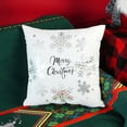 thumbnail image 3 of Christmas Decorations Silver White Throw Pillow Covers 20x20 Set of 4 Snowflakes Reindeer Decorative Cushion Cases Xmas Decor for Couch Sofa Bedroom, 3 of 7