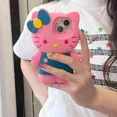 thumbnail image 4 of Cute Sanrio Hello Kitty Bow 3D Stereoscopic Soft Silicone Phone Case For iPhone 16 15 14 13 12 Pro Max Shockproof Soft Cover, 4 of 8