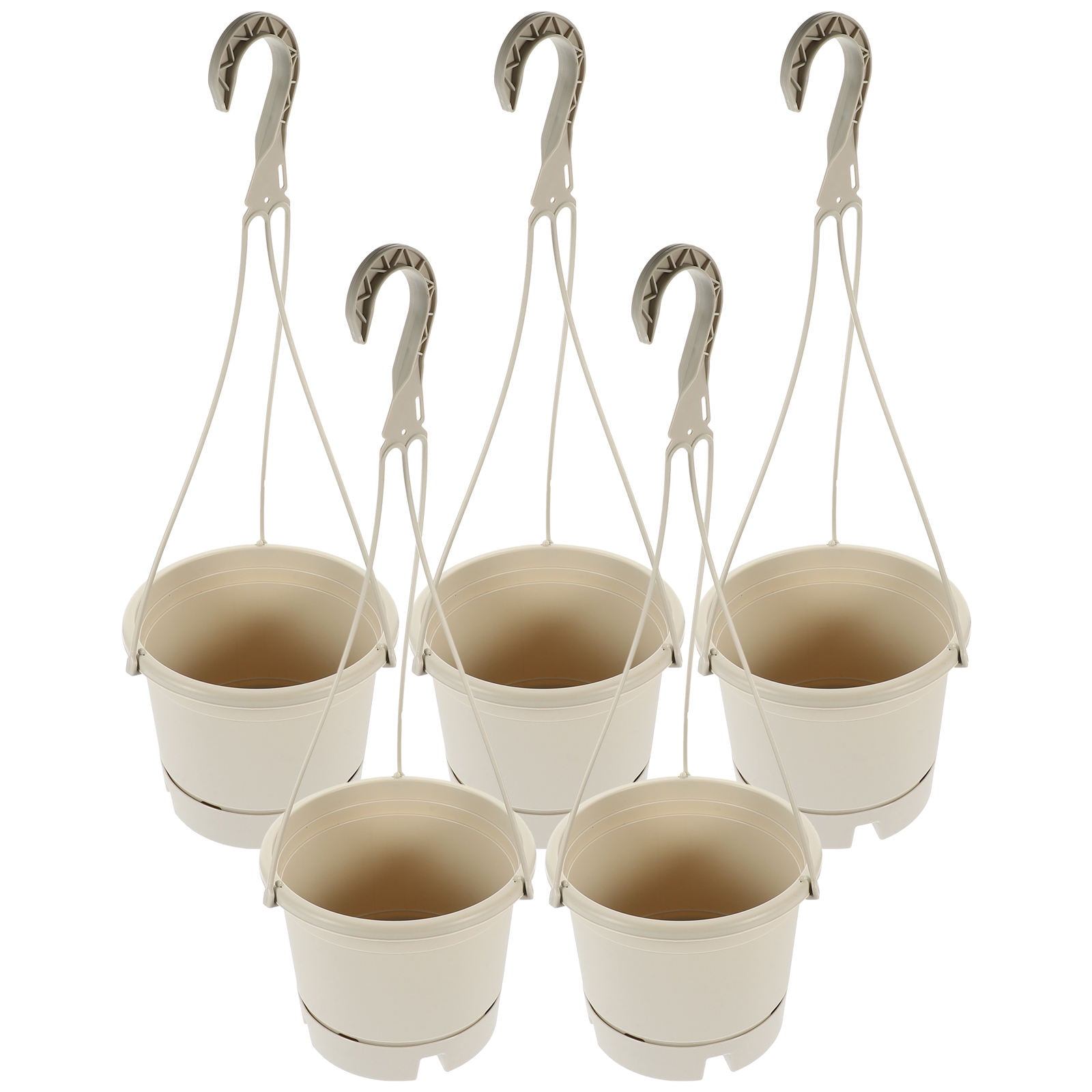 SWETRACE 5Pcs Plastic Planter Hanging Dark Grey for Indoor and Outdoor Plants 16.5X19.7in