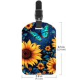 thumbnail image 6 of Square 2Pack PU Leather Sunflower Butterfly Cruise Luggage Tag with Privacy Cover and Name ID Tag for Travel Handbags Backpacks Luggage Tags, 6 of 6