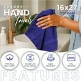 thumbnail image 3 of SupremePlus Luxury 550 GSM 16" x 27" 100% Ring Spun Cotton Hand Towels, Navy Blue 12 Count, 3 of 8