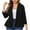 Black, variant on Yuyuzo Womens Blazers Plus Size Dressy Casual 3/4 Sleeve Open Front Ruffle Solid Color Jackets Suit