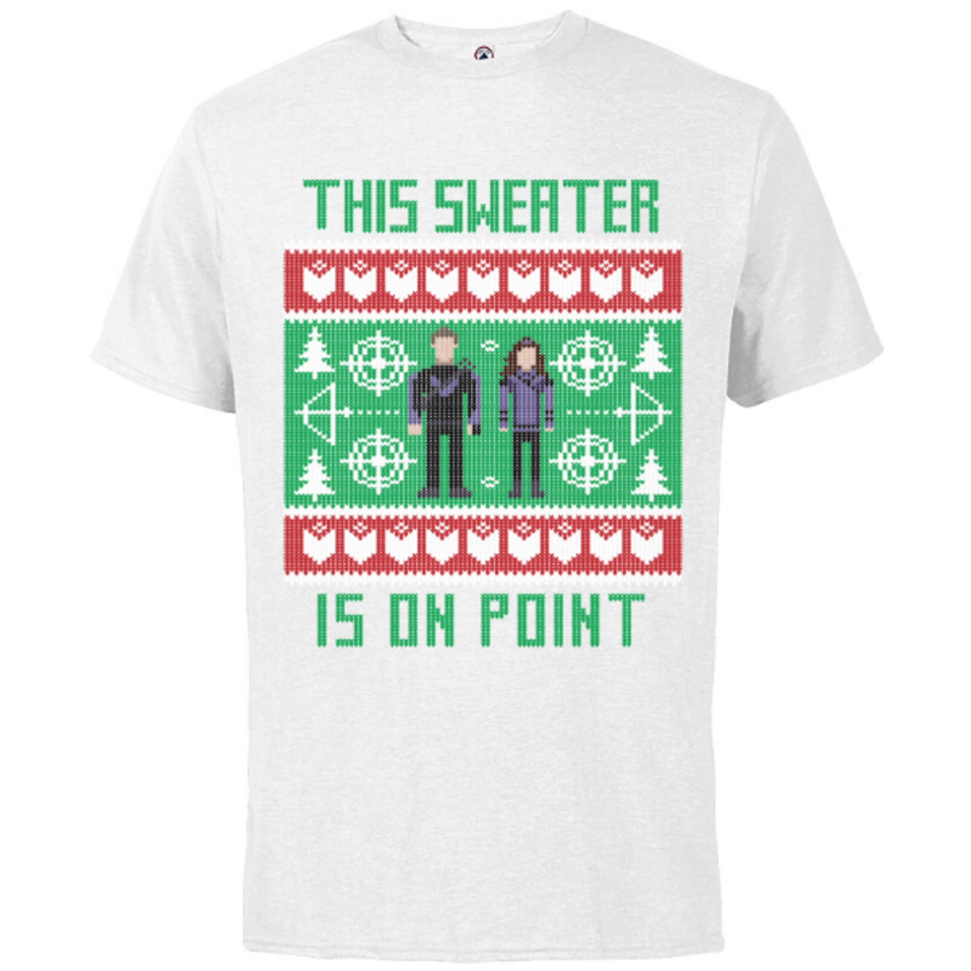 Marvel Hawkeye Clint Barton Kate Bishop Ugly Holiday Sweater - Short Sleeve  Cotton T-Shirt for Adults - Customized-White - Walmart.com