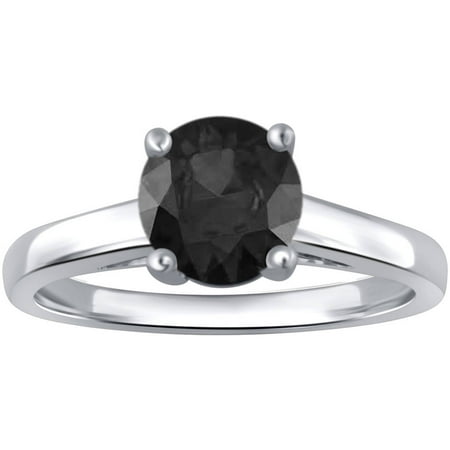 1.0 Carat T.W. Black Diamond Sterling Silver Solitaire Ring
