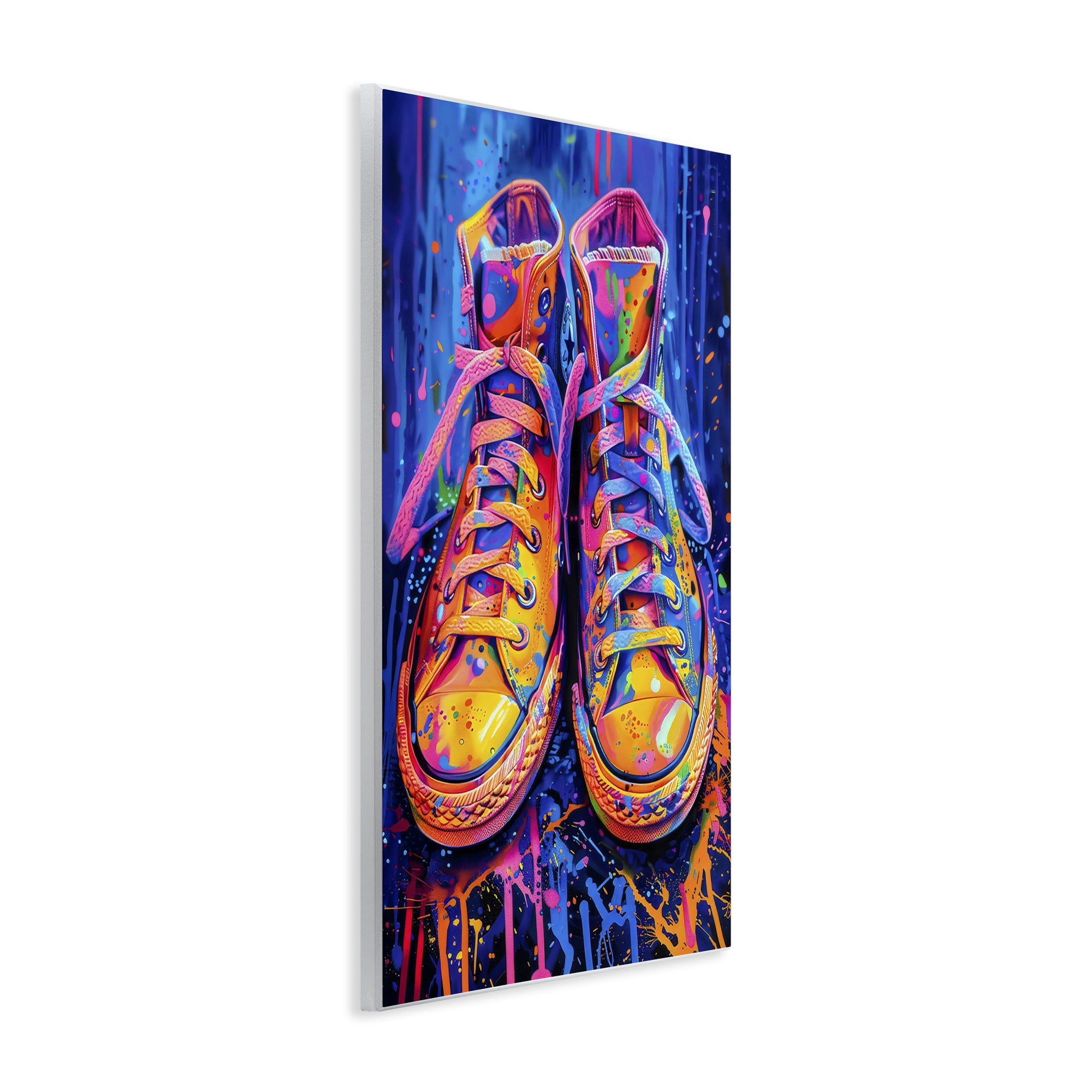Stupell Industries Moody Converse with Neon Splash Wall Plaque Art, design by Creative Studio