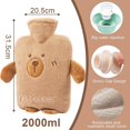 thumbnail image 2 of 2L Hot Water Bottle, Plush Hot Water Bottle, Kids Hot Water Bottle with Cover, 2 of 5