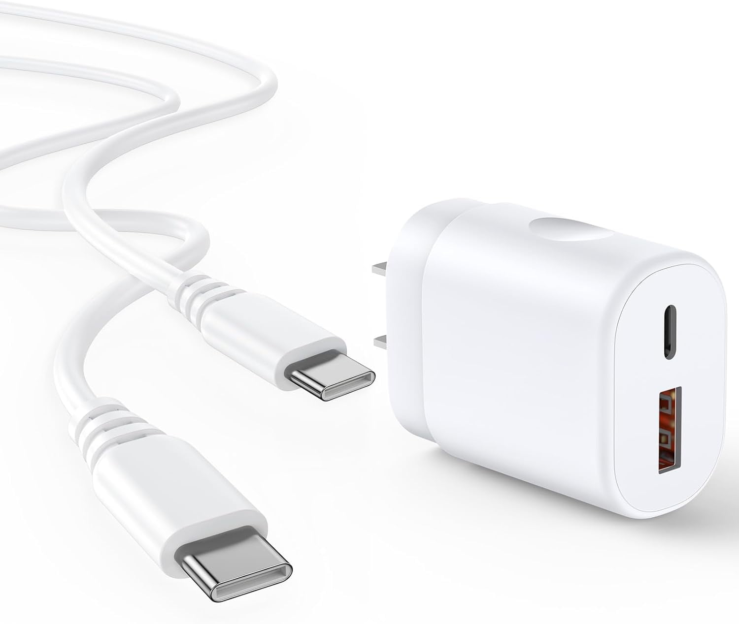 RGHJAR-Samsung 25W Charger Super Fast Charging Block for Galaxy A35 5G/A14 5G/A16 5G/A17/S25/S24/S26 Ultra,Dual Port PD Wall Charger Adapter Cube Box Brick with 6ft USB C to USB C Cable for Google Pi