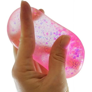 1 Glitter Sugar Ball - Glittery Shimmer Thick Glue/Gel Stretch Ball - Ultra Squishy and Moldable Slow Rise Relaxing Sensory Fidget Stress Toy (Random Color)
