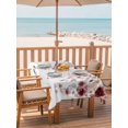 thumbnail image 2 of Outdoor Tablecloth with Umbrella Hole for Patio/Picnic/Party/Camping, Red Flowers Waterproof Table Cloth Rectangle Table Cover Washable, Spring Floral Elegant Pastoral Watercolor (52"x 70"), 2 of 8