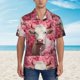 thumbnail image 2 of Fotbe Flower White Cow Camisa Hawaiana para Hombre Unisex – Camisa Casual de Verano con Botones de Manga Corta de Algodón y Lino,X-Large, 2 of 7
