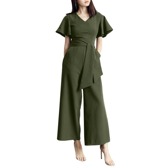 ZANZEA Women Short Sleeved Elegant Party Jumpsuits Casual Loose Playsuits