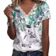 thumbnail image 3 of Camiseta De Verano Para Mujer Camiseta Suelta De Manga Corta Con Cuello En V Con Adorno De Encaje Estampado Floral Para Mujer Impresión C Verde M, 3 of 6