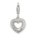 thumbnail image 6 of Auriga Fine Jewelry 925 Sterling Silver CZ Heart Charm (L - 0.95 inch, W - 13 inch) for Women, 6 of 6