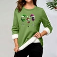 thumbnail image 1 of MHFRRA Hauts à Manches Longues pour Femmes Décontracté de Noël Col Rond avec Poche Épais Thermique TTTG, 1 of 4