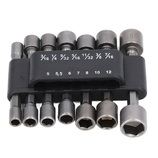 Adaptador de zócalo de vástago hexagonal vástagos pulidos con chorro de arena de 1/4 pulgadas juego de taladro con destornillador eléctrico herramienta de acero 40CR para ANGGREK Otros