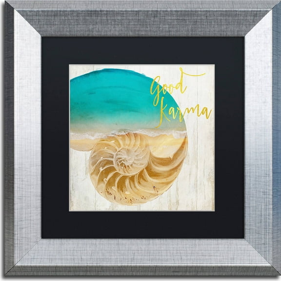 Trademark Fine Art "Sea In My Hand" Canvas Art by Color Bakery, Black Matte, Silver Frame