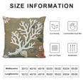 thumbnail image 5 of Qinduosi Tan Coastal Throw Pillow Covers Inch, Nautical Beachy Coral Starfish Pillow Covers Summer Decorative Pillowcase Linen Square Cushion Cover for Bedroom Living Room Sofa Outdoor, Set of, 5 of 5