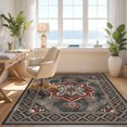thumbnail image 3 of Design&I 6'x9' Ultra Soft Area Rug, Assorted Ornate Distressed Door Mongolian Checkered Nylon Boho None Fluffy Washable Non Shedding for Guest Room Bedroom Living Room, 3 of 7