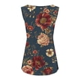 thumbnail image 5 of Karymi Going Out Tops U‑Neck Wide Strap Floral Print Sleeveless Tank Top, Loose‑Fit Casual Vest, Curved‑Hem Summer Boho Tunic Blouse Womens T Shirts, 5 of 7