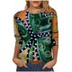 thumbnail image 1 of Camiseta de manga larga con estampado de cuello redondo a la moda para mujer, blusas informales sueltas Fridja  czfsfas587, 1 of 5