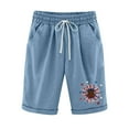 thumbnail image 1 of Mujeres Pantalones Cortos Casual Estampado Elástico de la Cintura Medio Pantalones Cortos, Casual con Bolsillos para el Uso Diario, 1 of 6