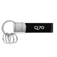 thumbnail image 2 of Infiniti Q70 Black Real Leather Strap Chrome Round Hook Metal Key Chain, 2 of 4
