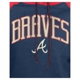 thumbnail image 4 of Women's-New Era  Navy Atlanta Braves Cooperstown Collection Cropped Raglan Pullover Hoodie, 4 of 6