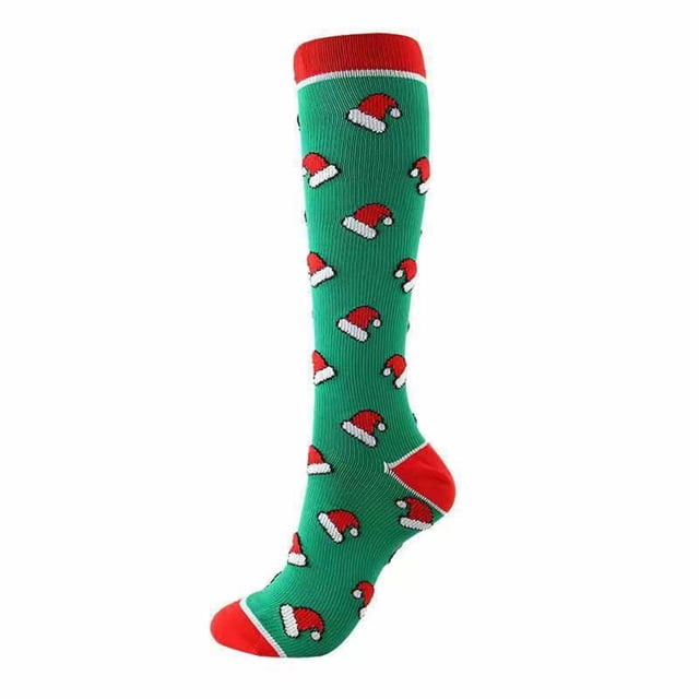 Chaussettes Mi-Mollet Imprimées de Noël, Longues, Chaussettes Jusqu'aux Genoux, Bas, Bas de compression Multicolores