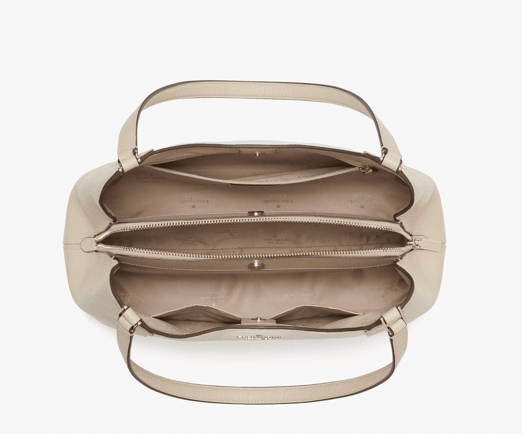 Kate Spade New York Lena Colorblock Large Triple Compartment Shoulder Bag KH439 – Pebbled Leather Tote with Zip & Snap Closure