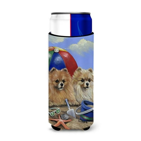 

Carolines Treasures PPP3145MUK 12 oz Pomeranian Beach Ultra Hugger for Slim Cans