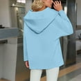 thumbnail image 5 of Olyvenn Women's Hoodies Oversized Sweatshirts Casual Fleece V Neck Long Sleeve Hooded Loose Fall Winter Pullover Tops Blue S, 5 of 5