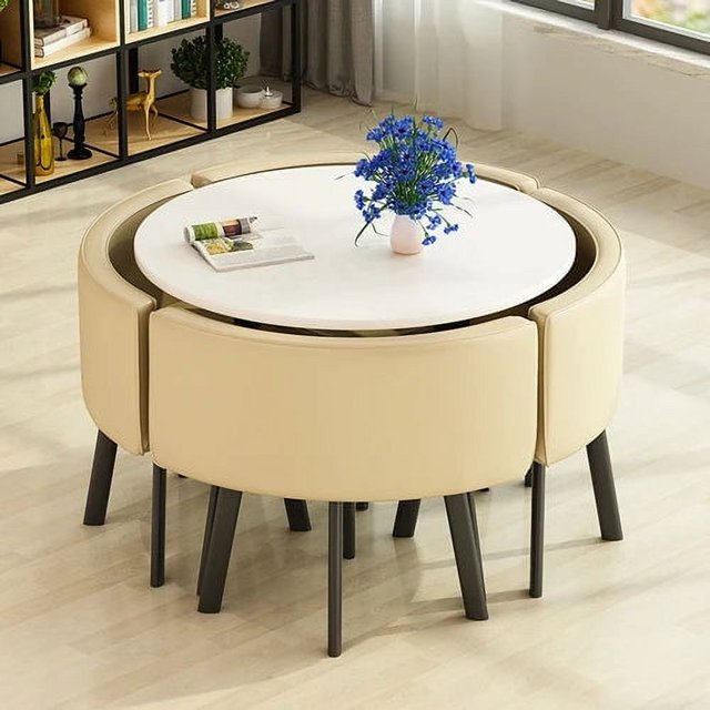 Modern Round Dining Table Set Chairs Lunch Kitchen Nordic Luxury Dining Table Magazine Mesas De Comedor Living Room Furniture My Lux Decor Round