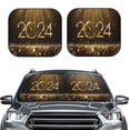 thumbnail image 2 of Kll 2024 Happy New Year Windshield Sun Shade 2-Piece Foldable Car Front Window Sunshade For Most Sedans Suv Truck- Small, 2 of 7