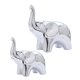 thumbnail image 1 of Figura de elefante de 2 piezas, estatua de animal, artesanía de la suerte para el porche, el escritorio y la sala de estar Plata, 1 of 9