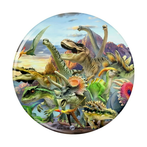 Dinosaurs Jurassic Dinosaurious Stampede Pinback Button Pin