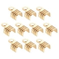 thumbnail image 1 of Unique Bargains 100Pack 4x6.5mm Fold Over Cord Ends, Cord Tips Leather Rope End Caps Light Golden, 1 of 7