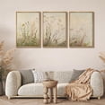 thumbnail image 2 of IDEA4WALL Framed Canvas Print Wall Art Set of 3 Rustic Wildflower Blooms and Field Whispering Fine Art Retro Wall Decor Nature Wilderness Botanical Prints Minimal For Room Decor - Natural 16"x24"x3, 2 of 5