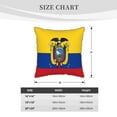 thumbnail image 4 of Velvet Decorative Throw Pillow Covers Set of 2, Soft Square Cushion Cover with Invisible Zipper Ecuador Flag Printing, 18"x18", 4 of 7