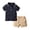 A-Navy300, variant on Toddler Boys Outfits Sets Short Sleeve Solid Color T Shirt Tops + Shorts Gentleman Style Outfits Children Boys Clothes