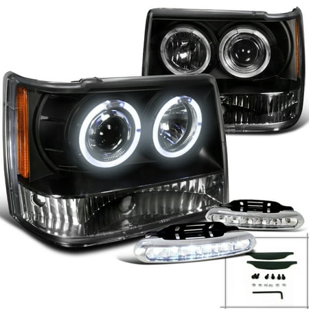 - Spec-D Tuning For 1993-1996 Jeep Grand Cherokee Black Projector Headlights Black W/Led Driving Fog (Left+Right) 1993 1994 1995 1996