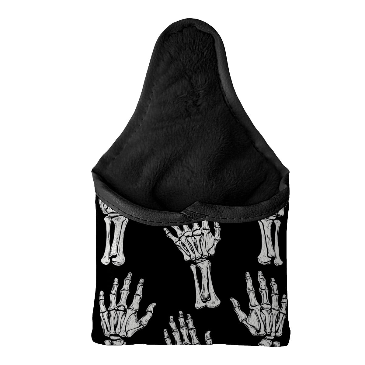 Golf Mallet Putter Cover Premium Leather Golf Putter Head Cover with Magnetic Closure Golf Cover for Men and Women White Skeleton Hand