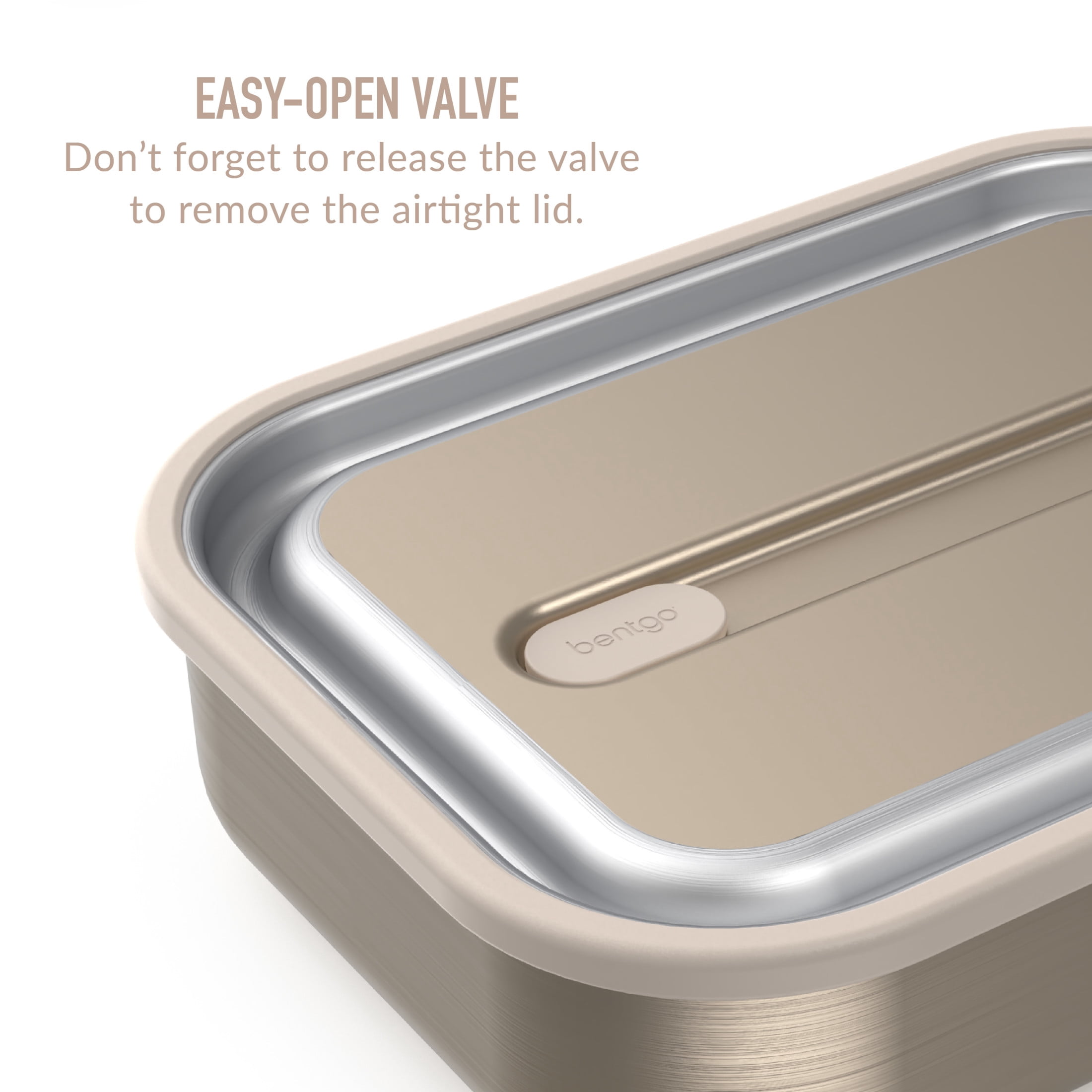 Bentgo MicroSteel Leak-Proof Lunch Box - Microwave-Safe, Oven-Safe, Bento-Style Container with Removable Divider, Airtight Lid, Sustainable Design, Odor & Stain Resistant (Gold)