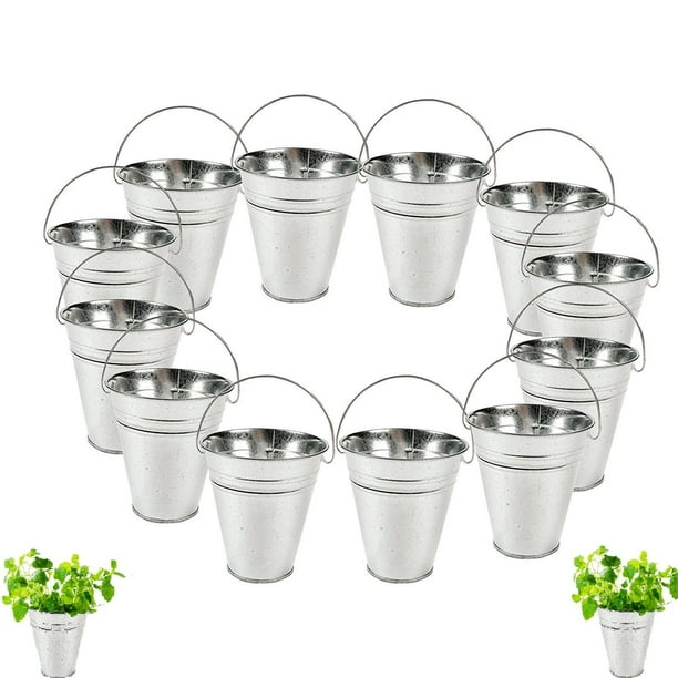 dazzling toys Large Galvanized Buckets (1 Dozen) Great Buckets for