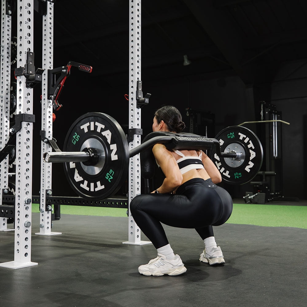 Titan Fitness Marrs-Bar Lite, Cambered Safety Squat Barbell with 45-Degree Drop, Rated 400 LB