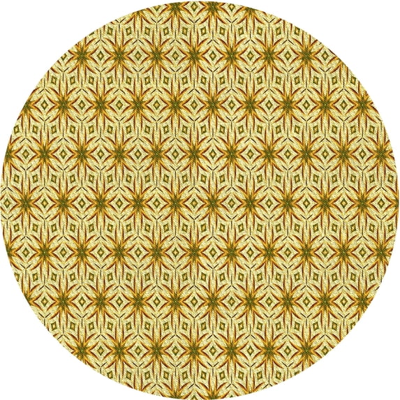 Ahgly Company Machine Washable Indoor Round Transitional Sedona Brown Area Rugs, 5' Round